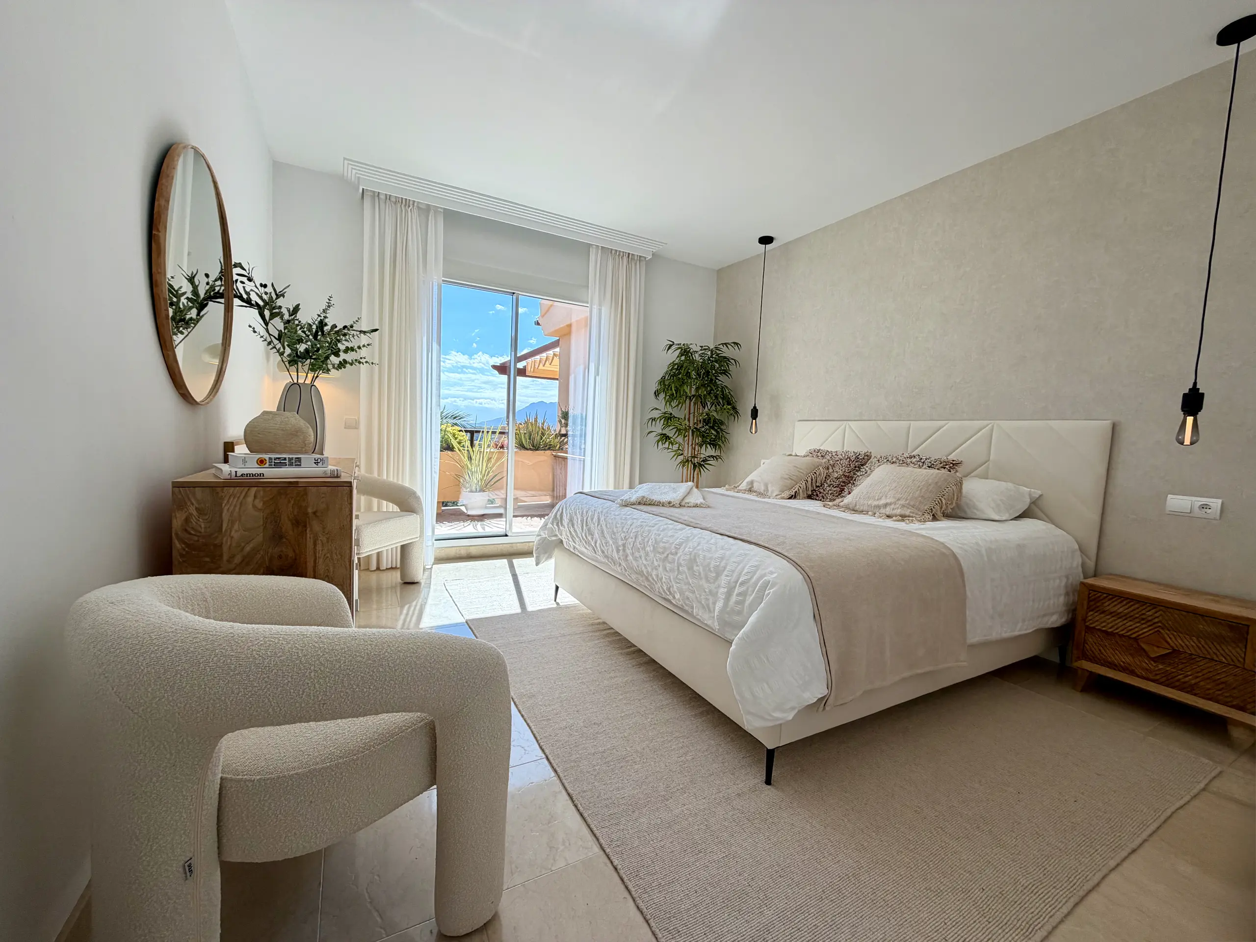 Bedroom and bathroom