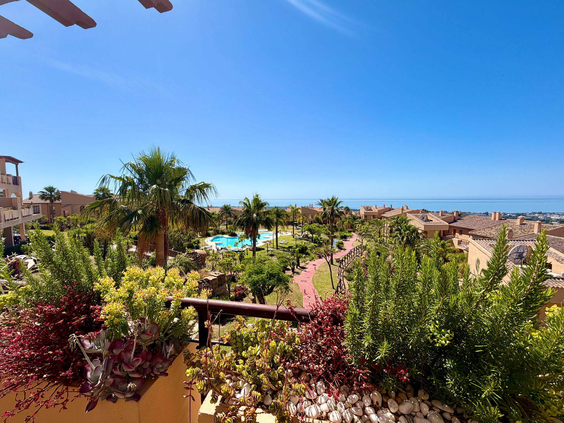 Mediterranean garden with sea views